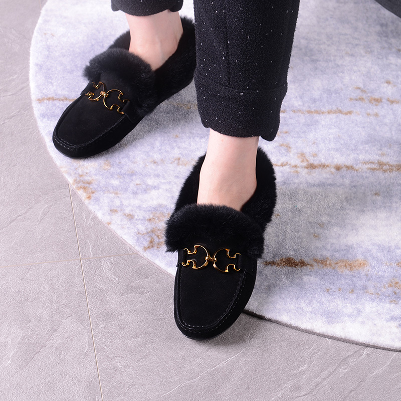 VDVC小众羊皮休闲舒适平底豆豆鞋