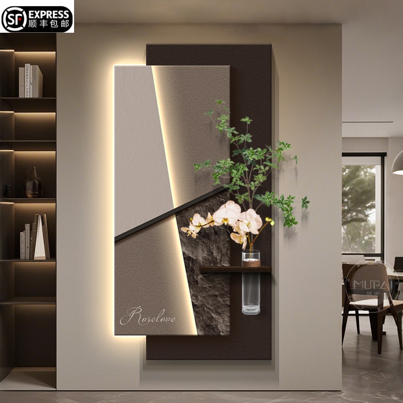 意式极简玄关装饰画入户正