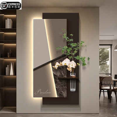 意式极简玄关装饰画入户正