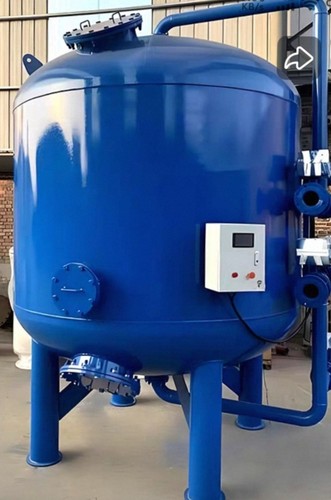 全自动石英砂过滤器反冲洗工业井水除泥沙除锈35T每小时碳钢衬胶