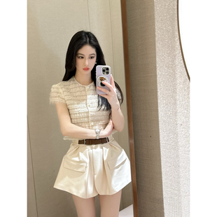 专柜正品 衬衫 2026春季 蕾丝花边千金风短袖 上衣女XSJ1S04D 新款