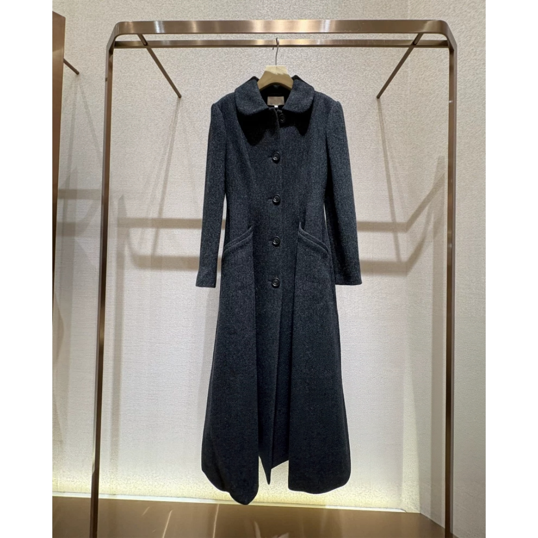 JR 专柜正品2026冬季新款 赫本风时尚女长款毛呢大衣外套XSJ7D01D