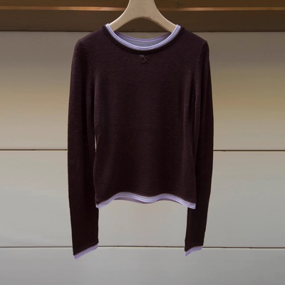 JR 2025冬季新款 圆领亲肤超柔纯羊毛针织衫毛衣女上衣XRJ6M06C