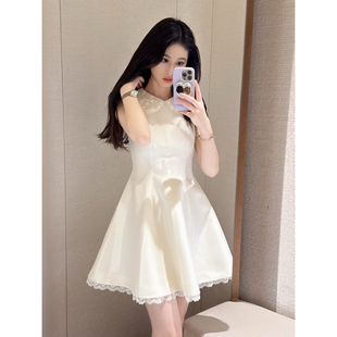 JR 专柜正品2026春季新款 绣花领拼接蕾丝优雅法式连衣裙XSJ0L03D