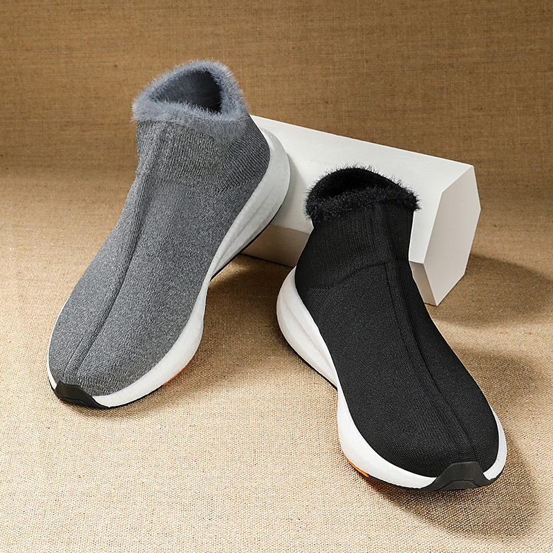 步因美秋冬新品加绒健步鞋薄绒保暖休闲男鞋高帮棉鞋禅鞋中老年鞋