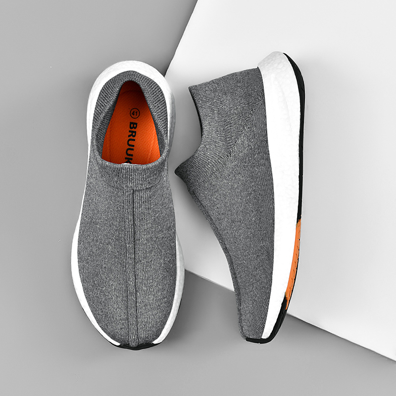 步因美透气休闲鞋飞织网面一脚蹬僧侣禅修鞋爆米花轻便健步袜子鞋