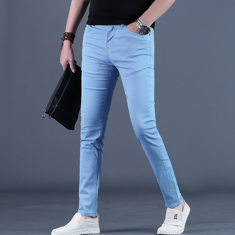 夏季牛仔裤男士潮流2026新款修身小脚休闲长裤子夏天男裤潮牌薄款