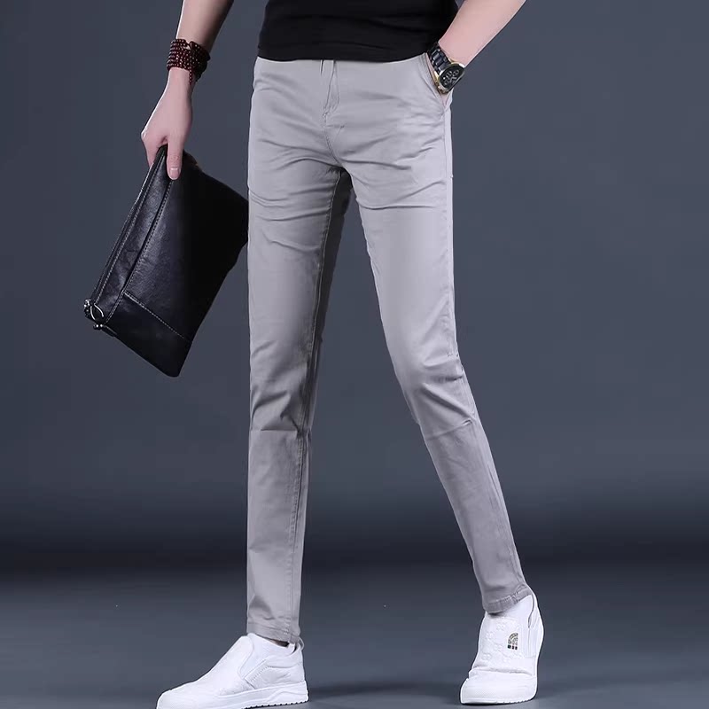 夏季男装2026新款男士休闲裤潮流百搭长裤子潮牌弹力修身小脚薄