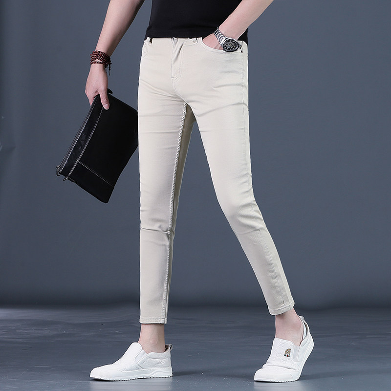 九分裤男款夏季牛仔裤男士潮流修身小脚2025上新弹力9分休闲男裤