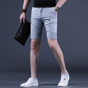 夏季 休闲裤 潮牌夏天男裤 男士 马裤 五分裤 修身 短裤 潮流百搭5分中裤