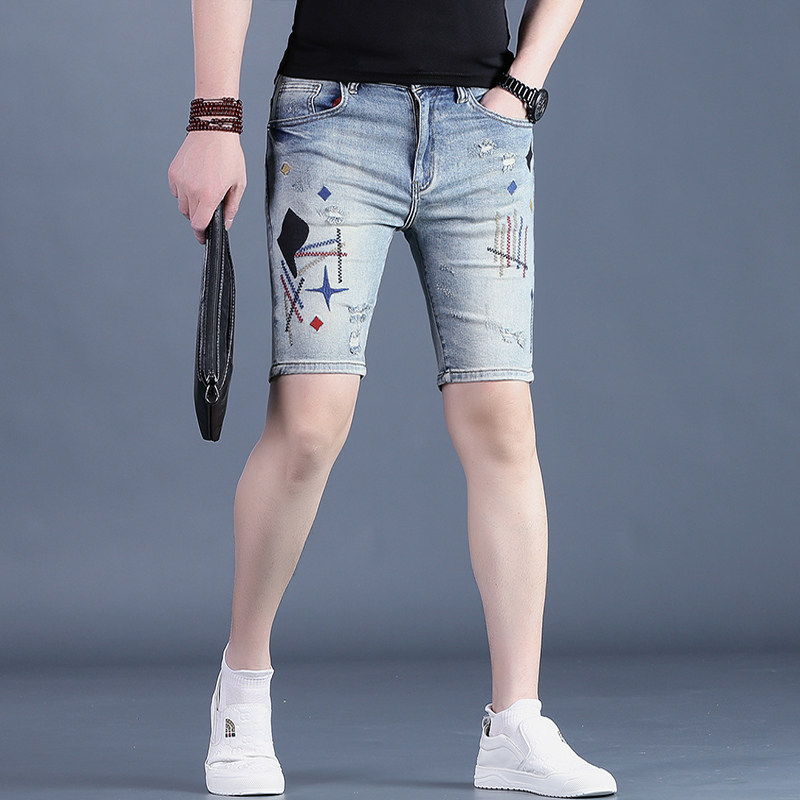 夏季裤子男短裤男士牛仔五分