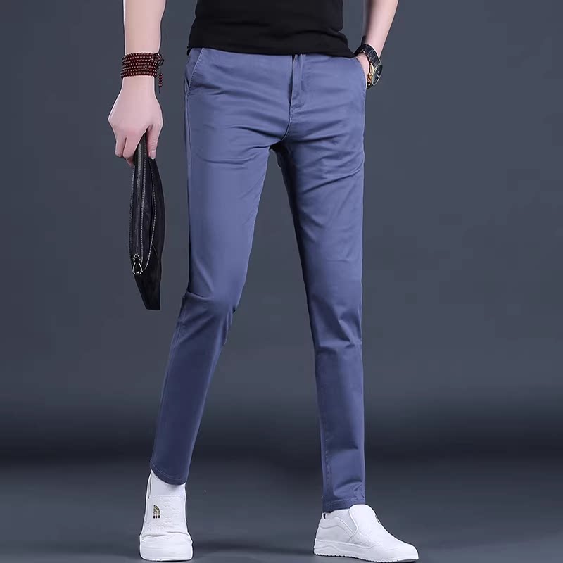 夏季休闲裤男士潮流修身小脚2026新款长裤薄潮牌百搭小直筒裤子男