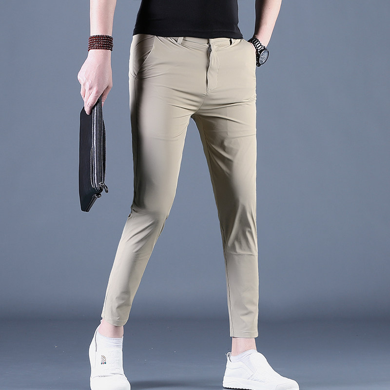 夏天裤子男九分裤男士2026新款休闲裤潮流百搭修身小脚9分男裤薄