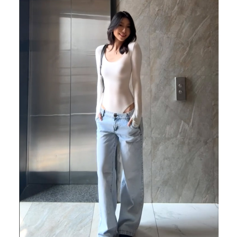 美式辣妹性感长袖连体女