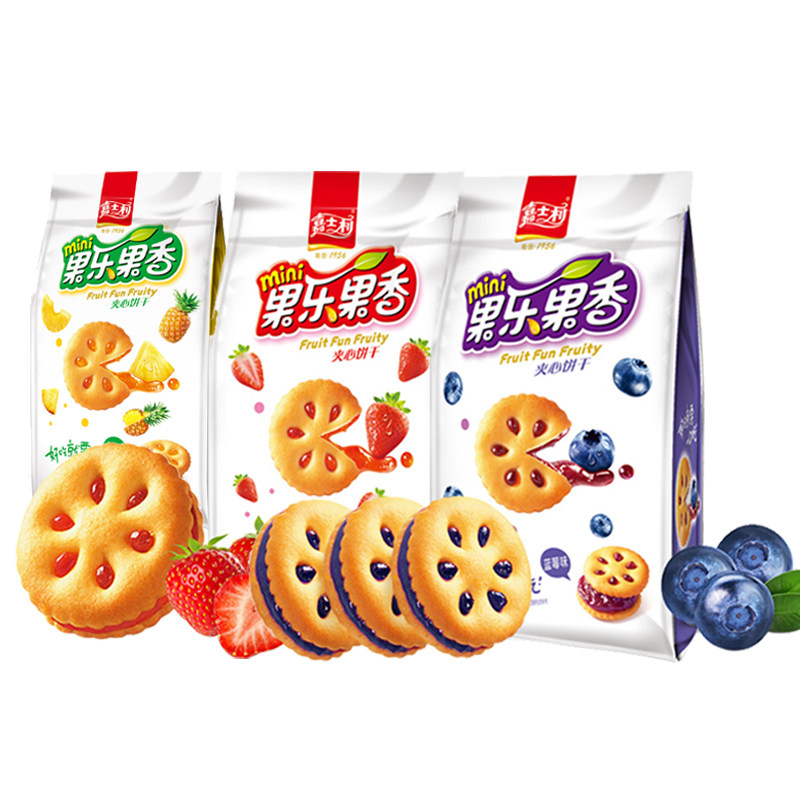 上新嘉士利果乐果香果酱夹心饼干85g*6袋装早餐充饥食品儿童