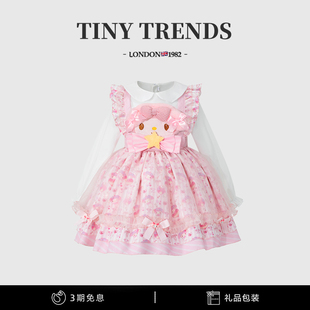 女童美乐蒂连衣裙夏季迪士尼小女孩蓬蓬洛丽塔吊带粉色生日公主裙