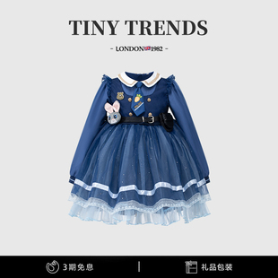 女童兔子警官连衣裙秋款小女孩朱迪COS洛丽塔公主裙儿童生日礼服