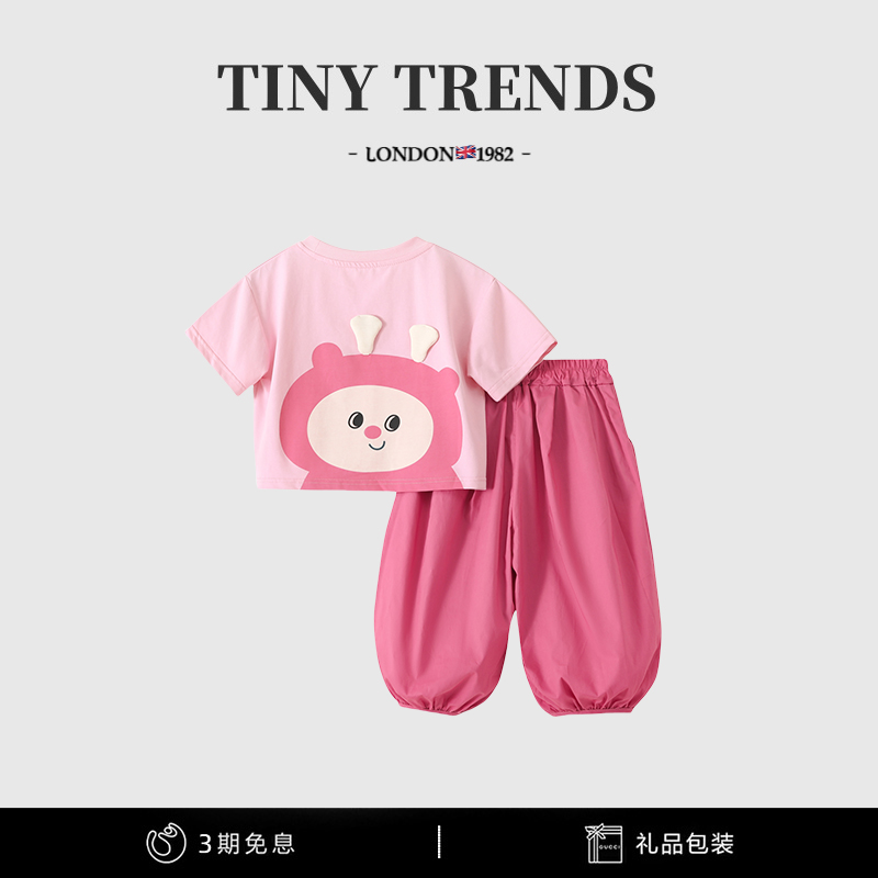 女童夏季卡通套装2025新款