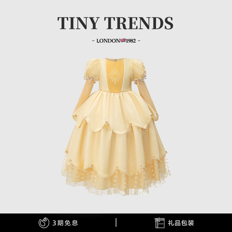 女童复古刺绣宫廷风贝儿公主裙