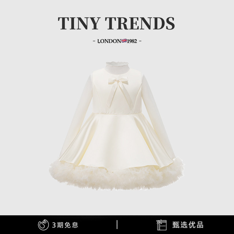 女童连衣裙春秋新款重工儿童芭蕾风法式礼服小女孩蓬蓬生日公主裙