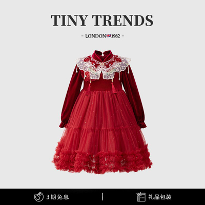 女童加绒连衣裙丝绒网纱公主裙