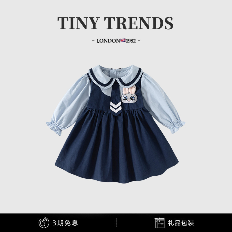 女童连衣裙洋气学院风宝宝公主裙