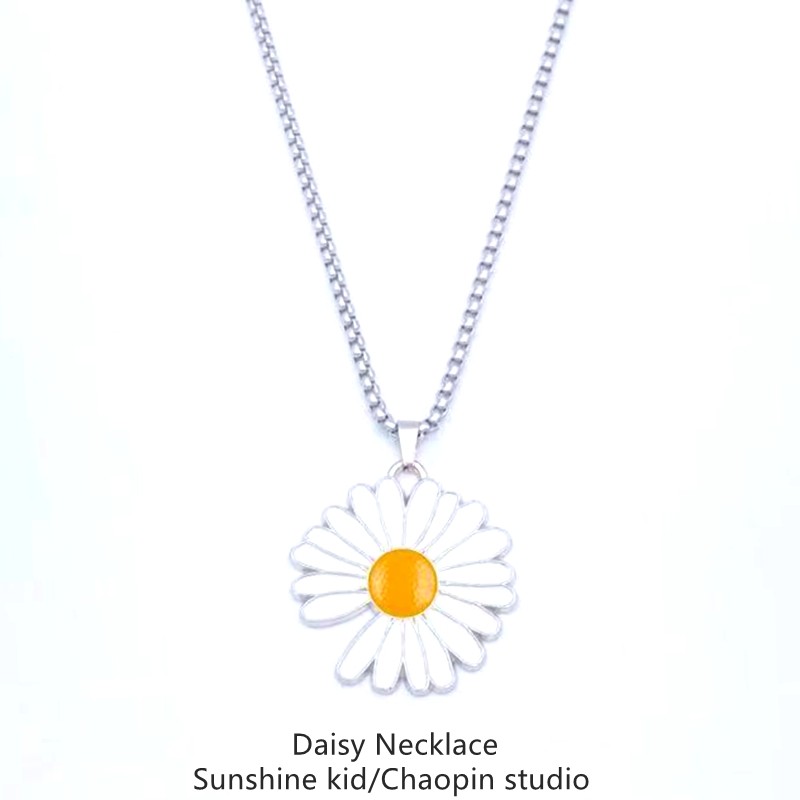 小雏菊钛钢吊坠网红学生饰品项链