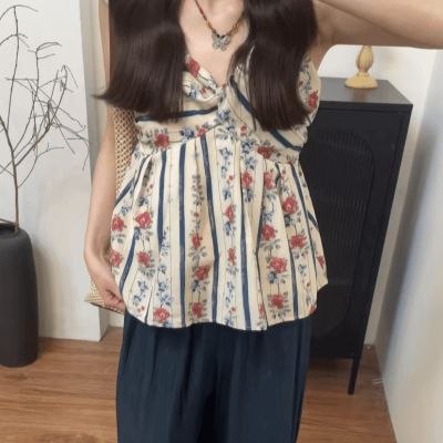 碎花吊带背心贵妃段2025