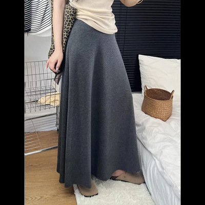 软糯高腰A字伞裙显瘦百搭