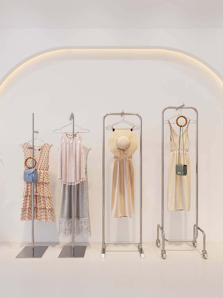 女装店展示架不锈钢正挂落地架女装店专用货架落地式服架正挂陈列,商业/办公家具,服装展示架,淘宝优惠券,粉丝福利购,淘宝优惠卷