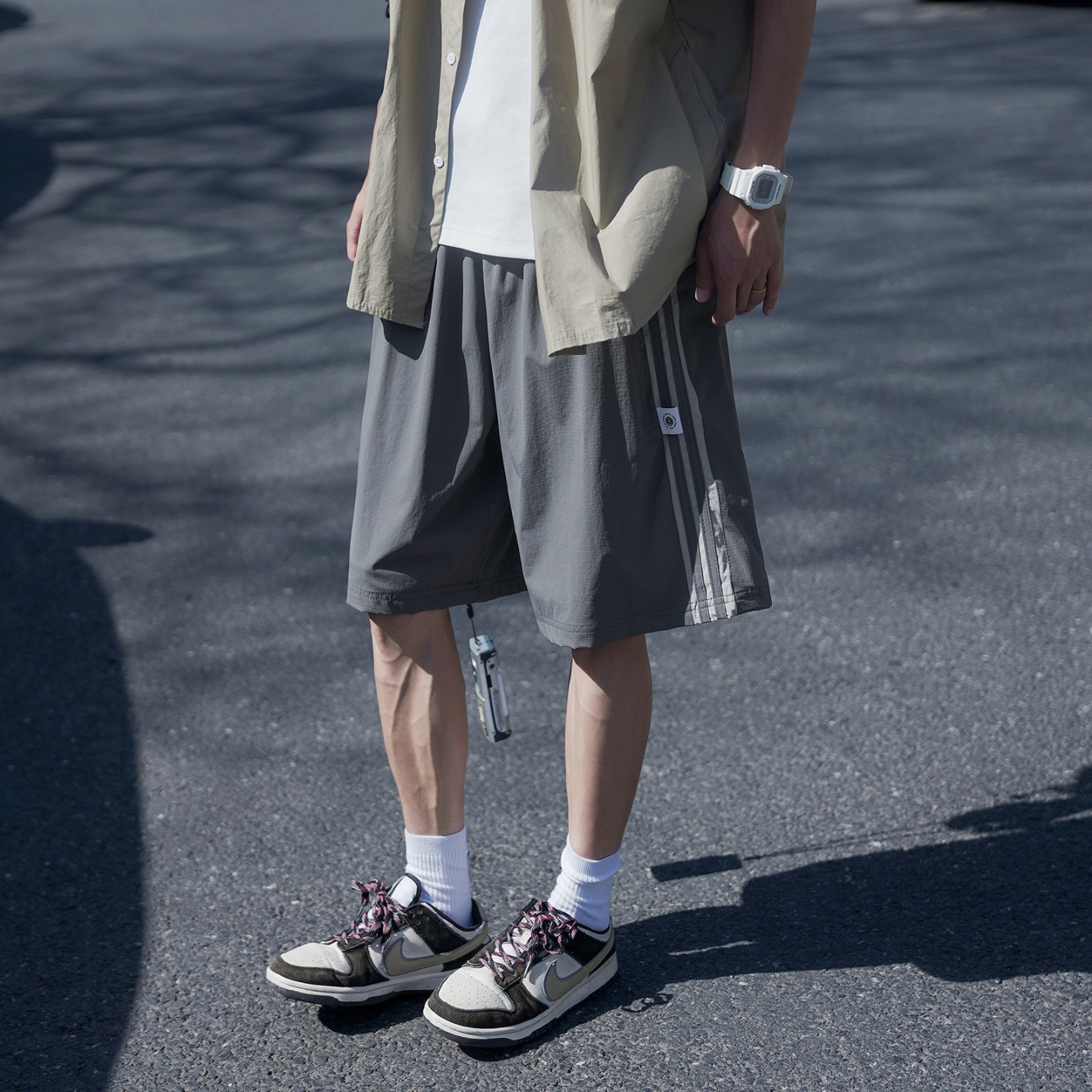 夏季短裤男士大码显瘦宽松运动裤冰丝宽休闲透气胖子加肥加大五分