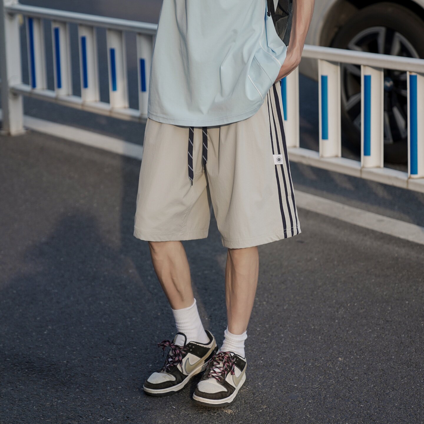 短裤男篮球美式夏季薄款休闲运动潮牌高街加肥加大码过膝五分裤子