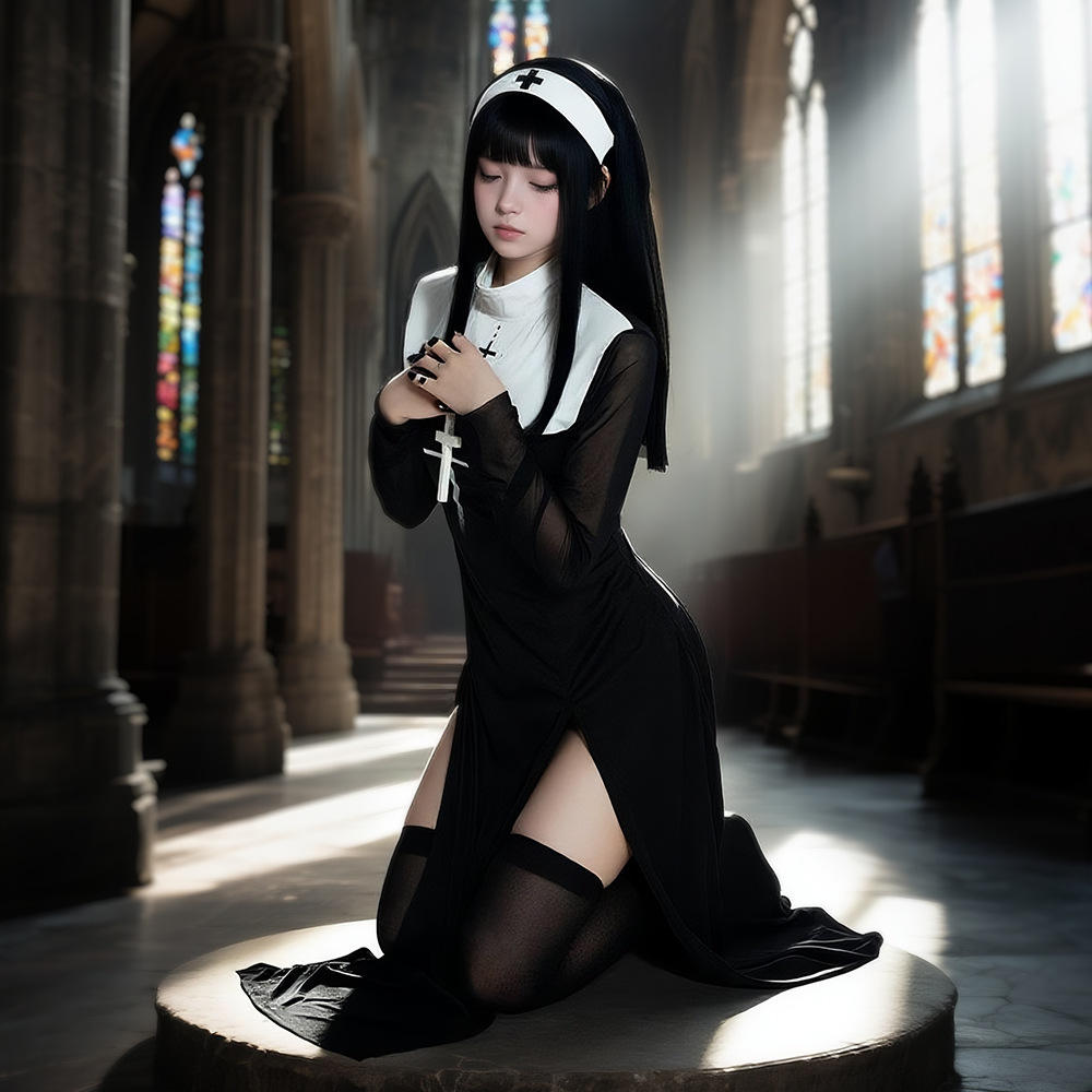 2025万圣节成人服装性感修女服Nun狂欢节cosplay表演服装角色扮演