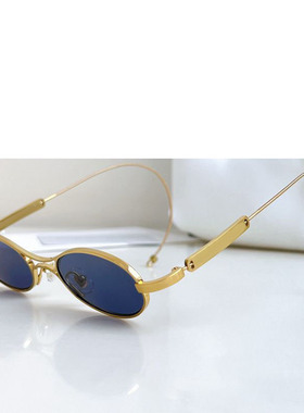 时尚个性拍照风椭圆墨镜男女配镜