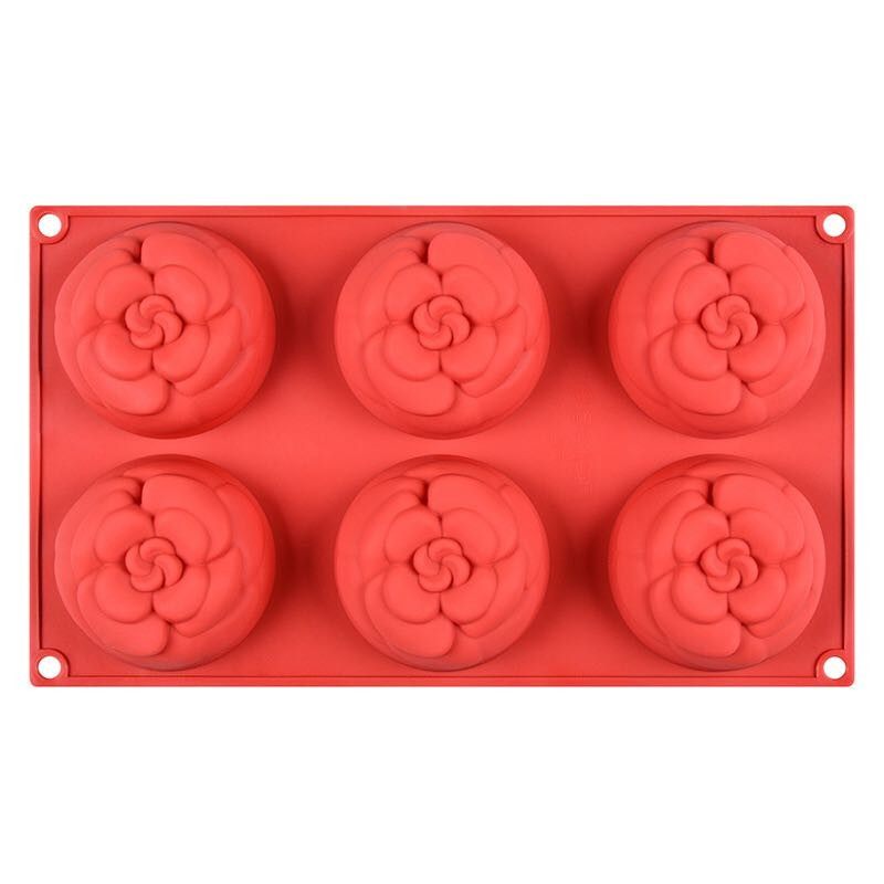 6连牡丹花形圆形花朵蛋糕硅胶烤箱制冰块手工皂基蜡烛精油DIY模具,厨房/烹饪用具,烘焙模具,淘宝优惠券,粉丝福利购,淘宝优惠卷