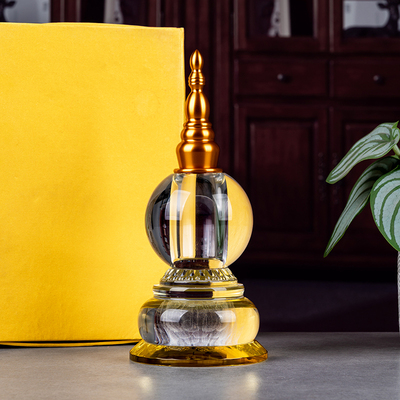 水晶舍利塔佛塔装藏摆件家居装饰精工制作洁净通透密封供养水晶瓶