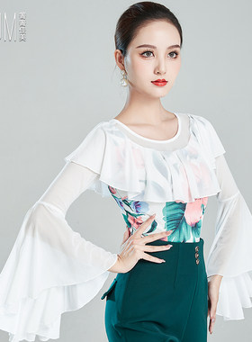 摩登舞上衣练功服女2026新款喇叭
