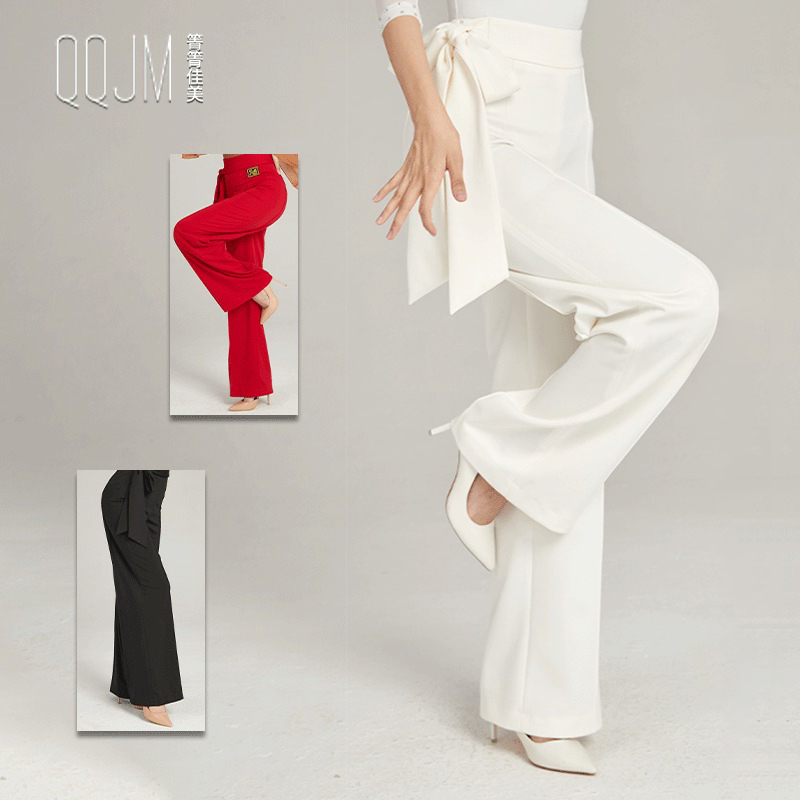 箐箐佳美新款冰絲闊腿摩登舞長褲