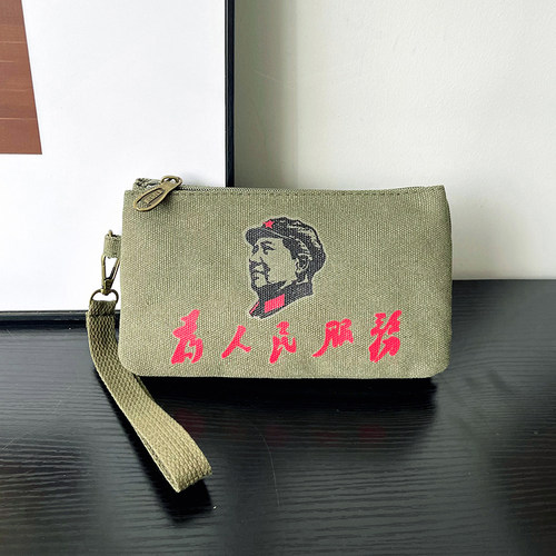 帆布手拿包男士长款拉链钱包可放手机手包大容量三层休闲男式钱包