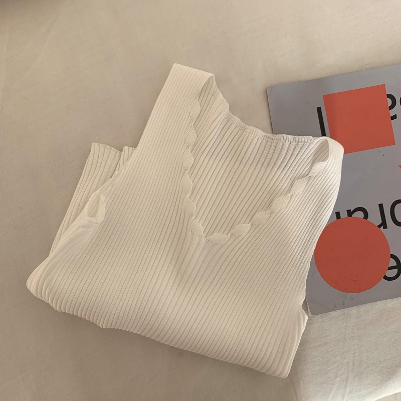 Real price spring and summer new Korean Pullover sleeveless knitted collar waistcoat slim and slim