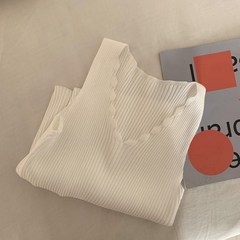 Real price spring and summer new Korean Pullover sleeveless knitted collar waistcoat slim and slim