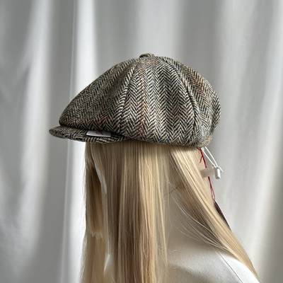 粗花呢报童帽八角英国进口面料冬保暖100%纯羊毛HarrisTweed复古