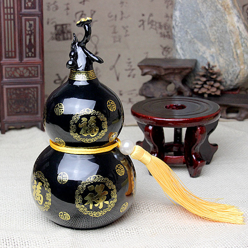 泰山宝葫芦摆件葫芦家居饰品泰山三宝缠枝莲纹葫芦