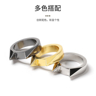 防身戒指单指扣猫耳朵戒指破窗器女防狼武器男户外EDC装备