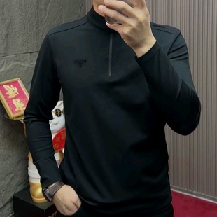高端气质男装 2025新款 T恤冬季 加绒长袖 精品简约内搭 商务休闲男士