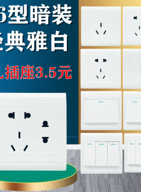 86型墙壁暗装插座广东插座菲尔泰