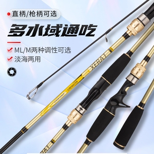 XERA藤原竿枪柄直柄远投路亚竿泛用路亚竿快调鲈鱼鲅鱼海钓鱼竿