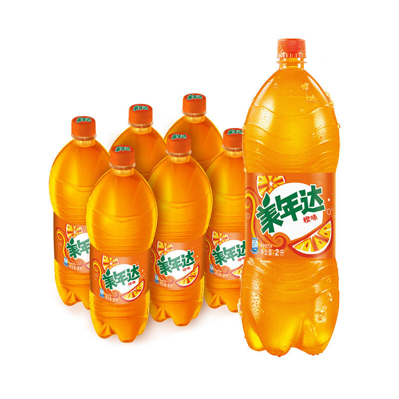 百事可乐 美年达橙味 七喜 2L*6瓶/整箱 江浙沪皖包邮