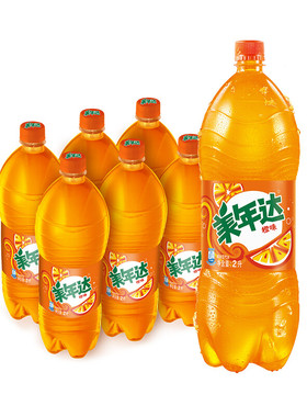 百事可乐 美年达橙味 七喜 2L*6瓶/整箱 江浙沪皖包邮