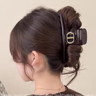 复古CD金标抓夹女高级感鲨鱼夹2025年新款后脑勺气质盘发发夹发饰
